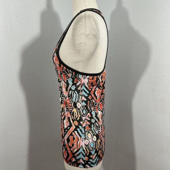 Body Central Tank Top Womens Medium Racerback Built in Bra Abstract Y2K - Picture 2 of 8